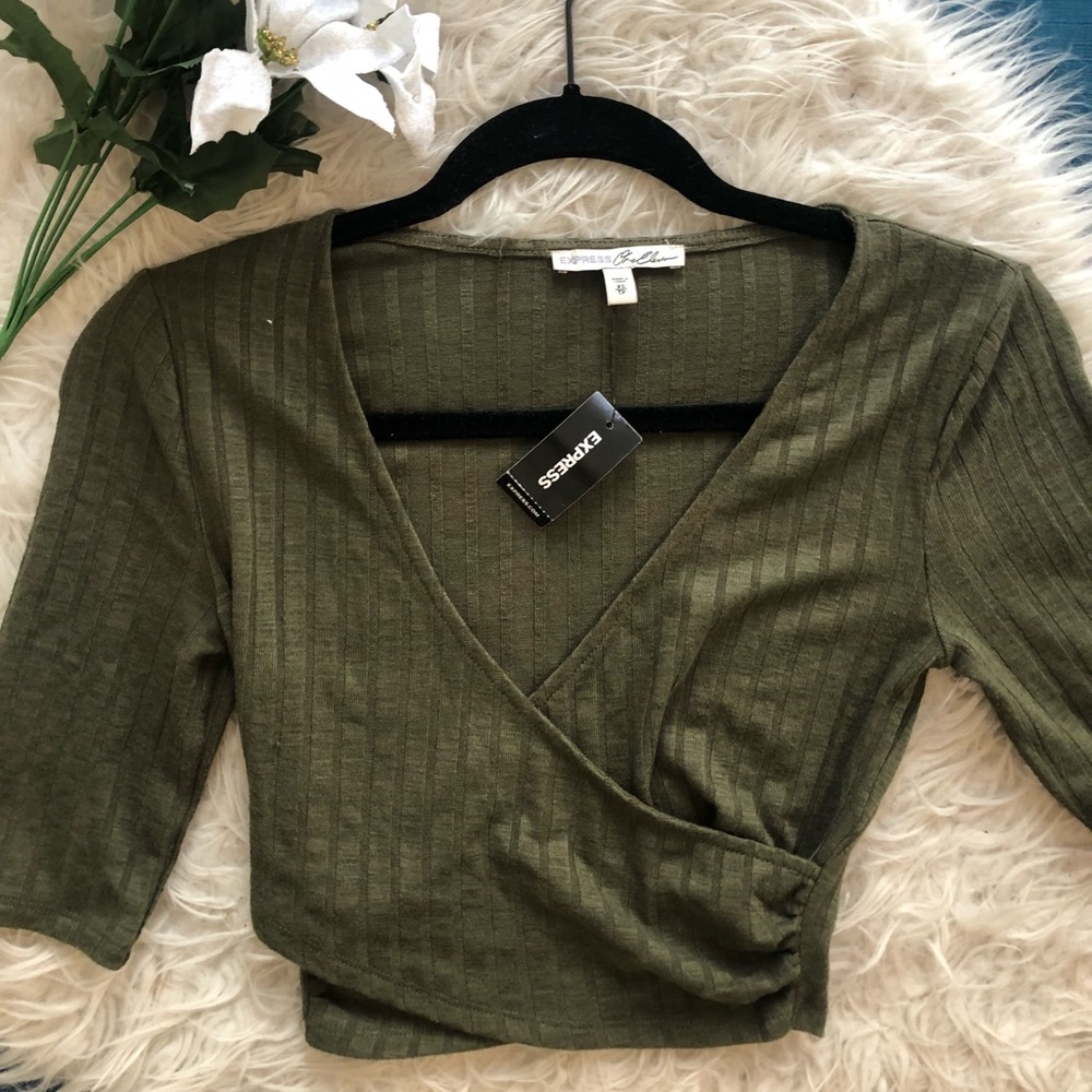 Forest green crop top